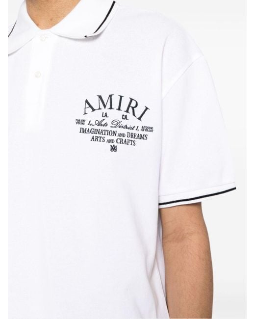 Amiri Poloshirt Met Geborduurd Logo in het White voor heren