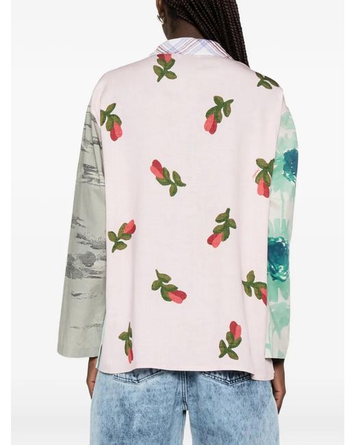 Camicia Con Design Patchwork di Moschino in White