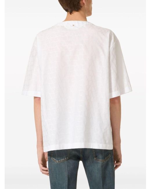 Valentino Garavani White Toile Iconographe Cotton T-shirt for men