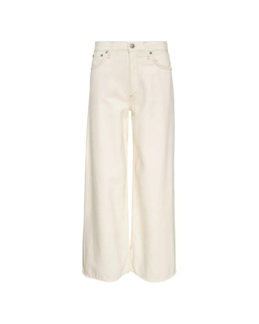 Rag & Bone White Sofie Wide-Leg Jeans