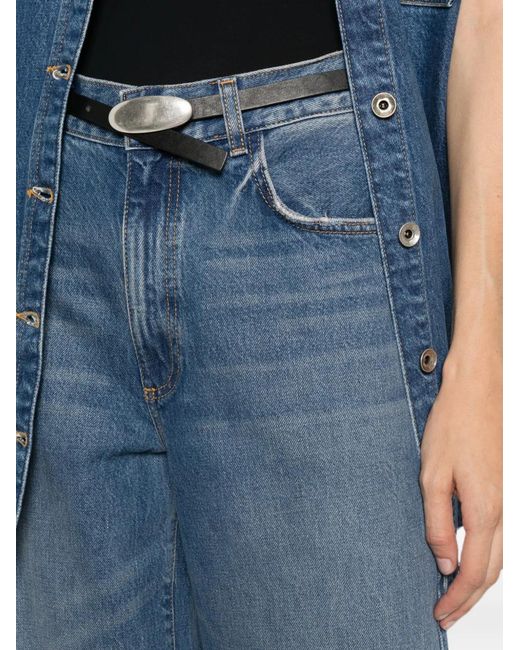 Patrizia Pepe Blue Low-Waisted Straight-Leg Jeans