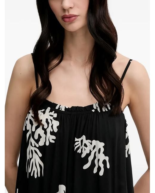 Benetton Black Printed Maxi Dress
