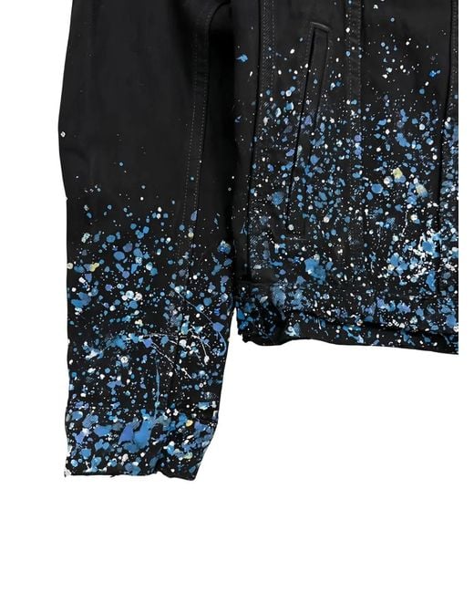Amiri Black Crystal Painter Trucker Jacket for men