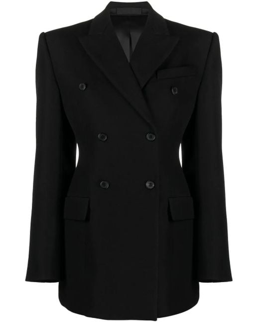 Wardrobe NYC Black Double-Breasted Contour Blazer