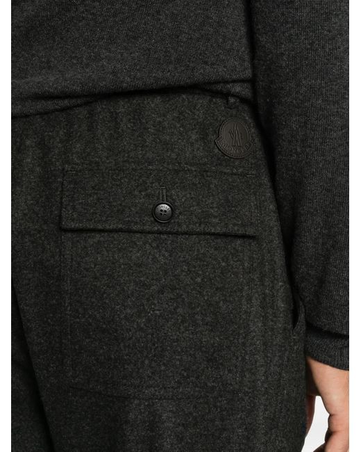 Moncler Black Logo-Patch Wool-Blend Jacket for men