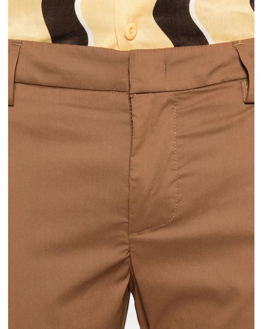 Dondup White Cuffed Trousers for men