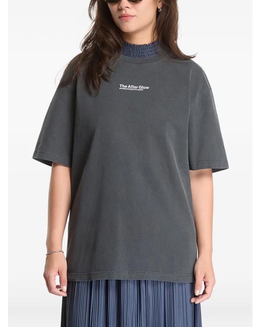 Samsøe & Samsøe Gray Sauni Graphic-Print T-Shirt