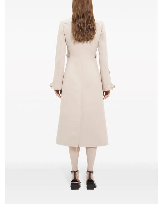Courreges Natural Buckle Twill Long Coat