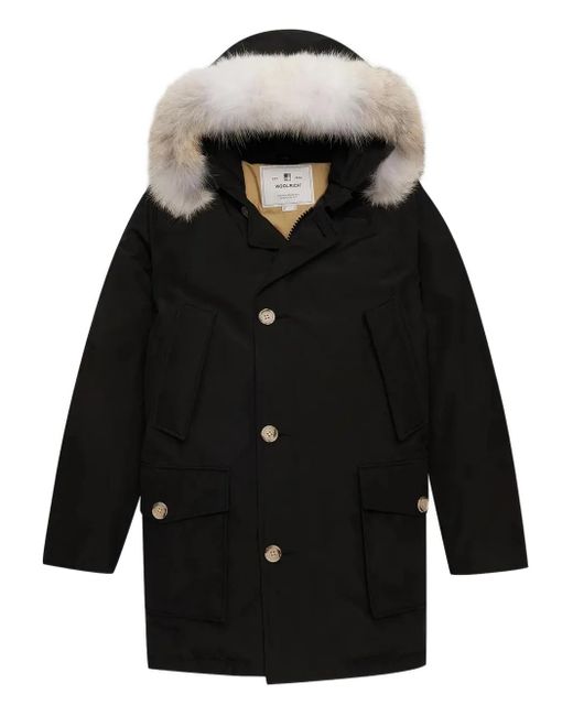 Woolrich Black Button-Fastening Coat for men