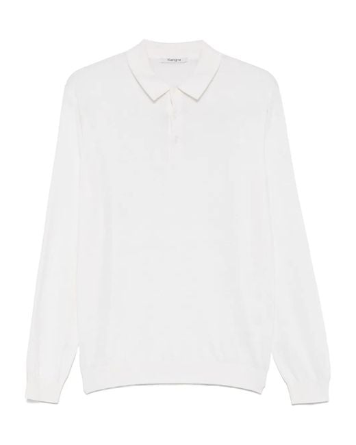 Polo En Maille Fine Kangra pour homme en coloris White