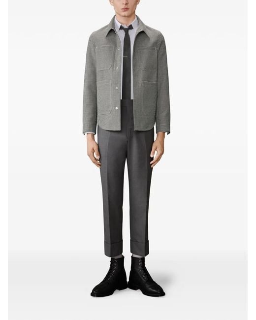 Thom Browne Gray Houndstooth Shirt Jacket for men