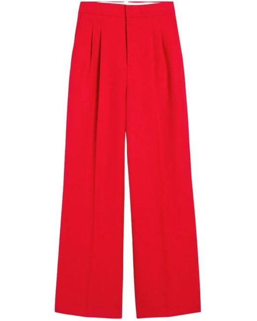 Pantaloni A Vita Alta di AMI in Red
