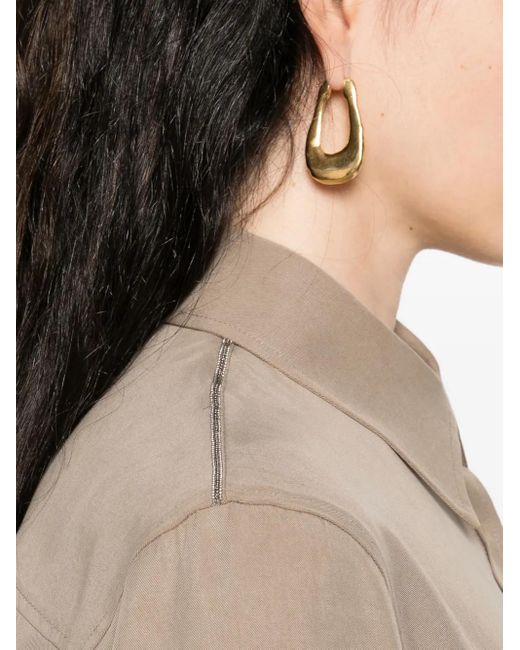 Peserico Natural Buttoned Long-Sleeve Shirt