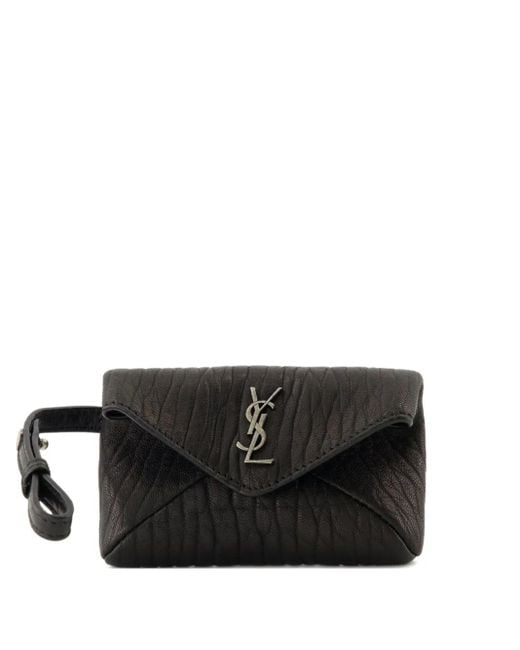 Saint Laurent Black Cassandre-Plaque Wallet