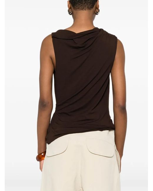 Entire studios Brown Draped Sleeveless Top