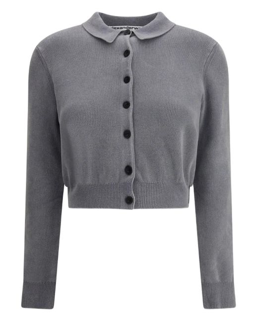 Cardigan Crop di Alexander Wang in Gray
