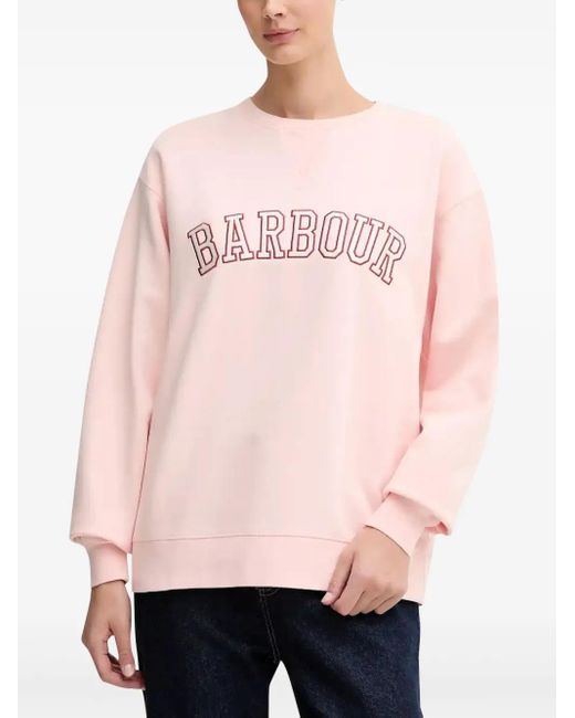 Barbour Pink Northumberland Logo-Embroidered Sweatshirt