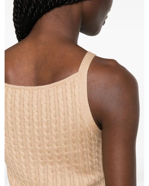 Soft Goat Natural Cable-Knit Tank Top