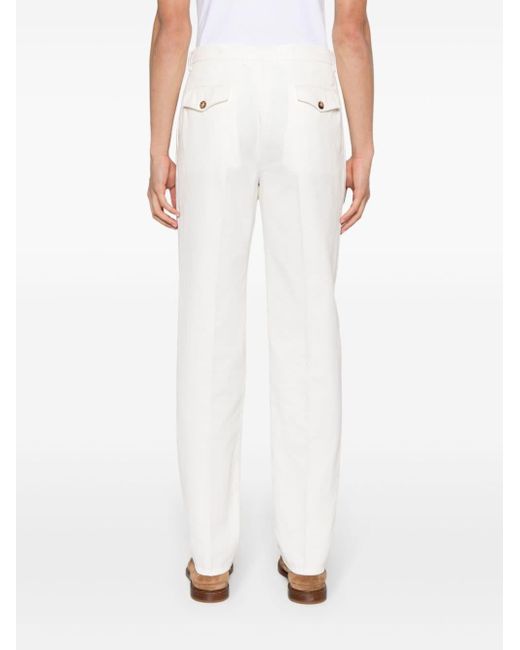 Pantalon de costume à taille mi-haute Brunello Cucinelli pour homme en coloris White