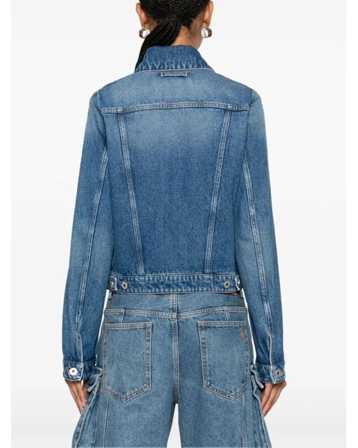 Jean Paul Gaultier Blue Logo-Debossed Jacket