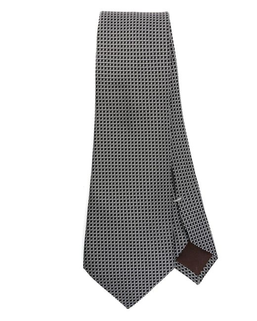 Canali Gray Patterned-jacquard Silk Tie for men
