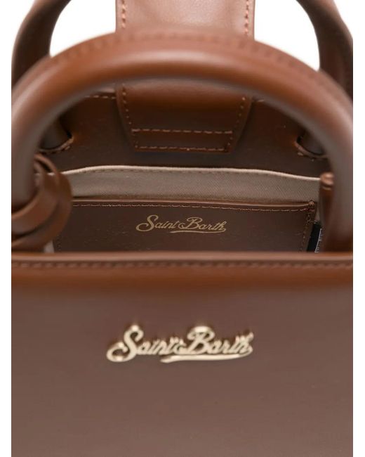 Mc2 Saint Barth Brown Mini Leather Tote Bag