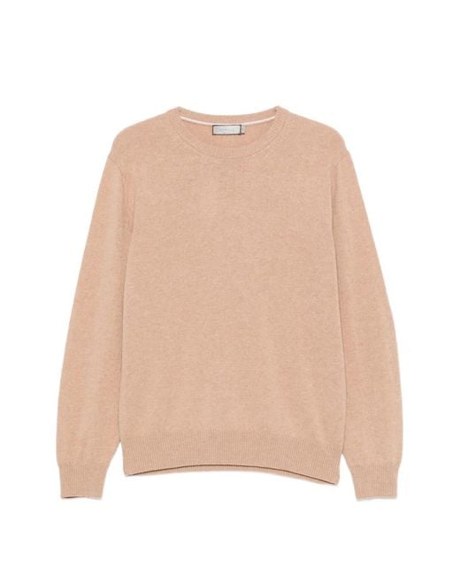 Canali Natural Crew-Neck Ribbed-Trim Sweater for men