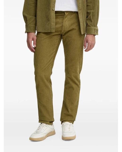 Benetton Green Corduroy Trousers for men