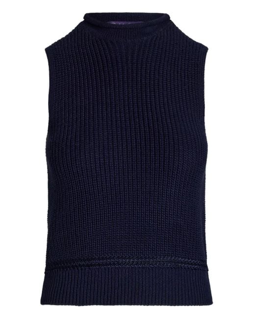 Ralph Lauren Blue Ribbed-Knit Top