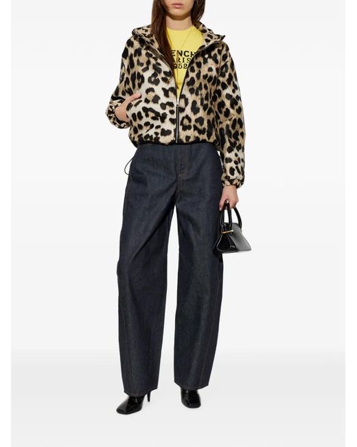 Givenchy White Leopard Jacquard Windbreaker