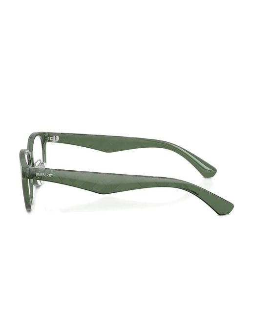 Burberry Green Check-Pattern Square Glasses for men