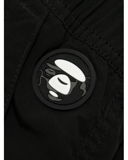 Aape By A Bathing Ape Black Logo-Print Cargo Shorts for men