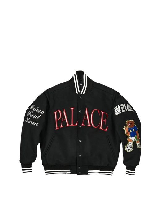 Palace Black Seoul Exclusive Varsity Jacket for men