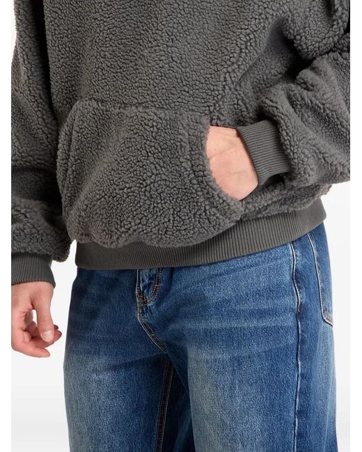 Karlkani Gray Teddy-Texture Logo Hoodie for men