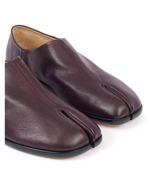 Maison Margiela Purple Tabi Leather Babouche Shoes for men