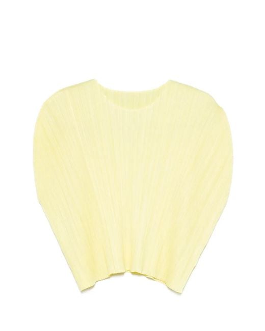 Pleats Please Issey Miyake Yellow Monthly Colors July Pleated Shirt