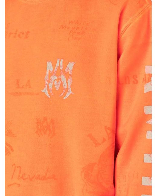 Amiri Orange Logo-Print Sweatshirt for men