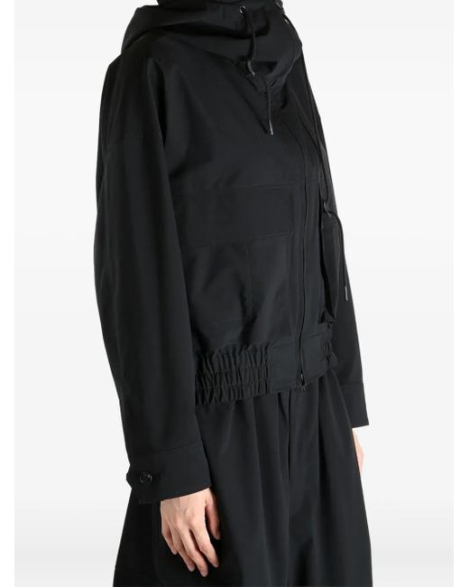 Y's Yohji Yamamoto Black Hooded Drawstring Jacket