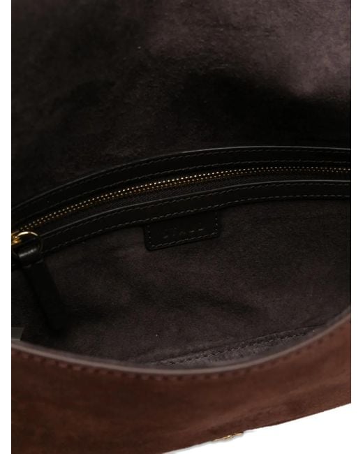 Staud Brown Harlow Schultertasche Aus Wildleder