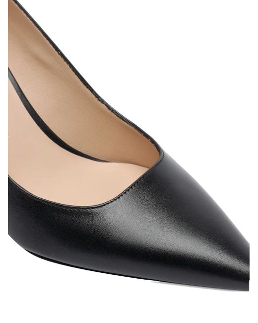 Stuart Weitzman Black 75Mm Leather Pumps