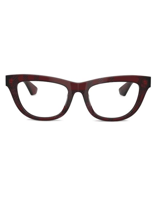 Burberry Brown Check-Pattern Cat-Eye Glasses