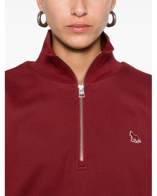 Sudadera con cremallera y cuello alto Maison Kitsuné de color Red