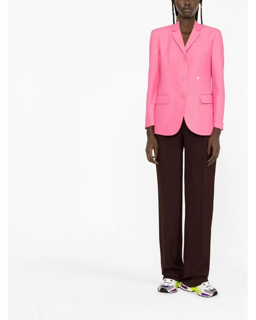 Palm Angels Pink Cotton Single-Breasted Blazer Jacket