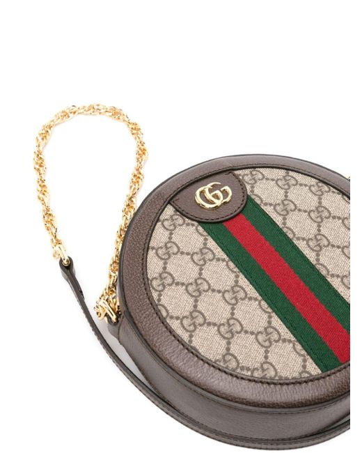 Mini Borsa A Spalla Rotonda Ophidia di Gucci in Brown