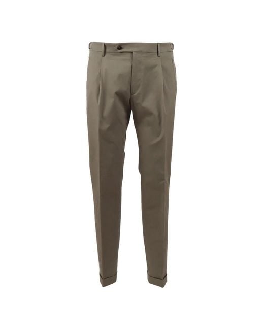Berwich Gray Retrolong Pleated Trousers for men