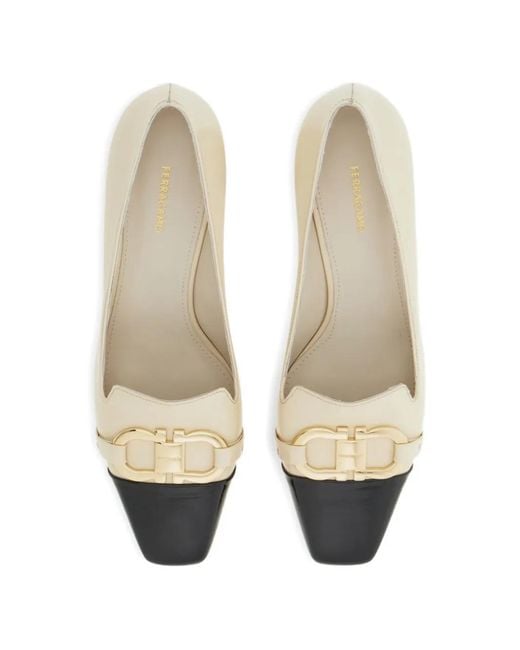 Ferragamo Natural Gancini Ornament Pumps