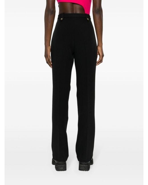 Versace Black Belted Tapered Trousers