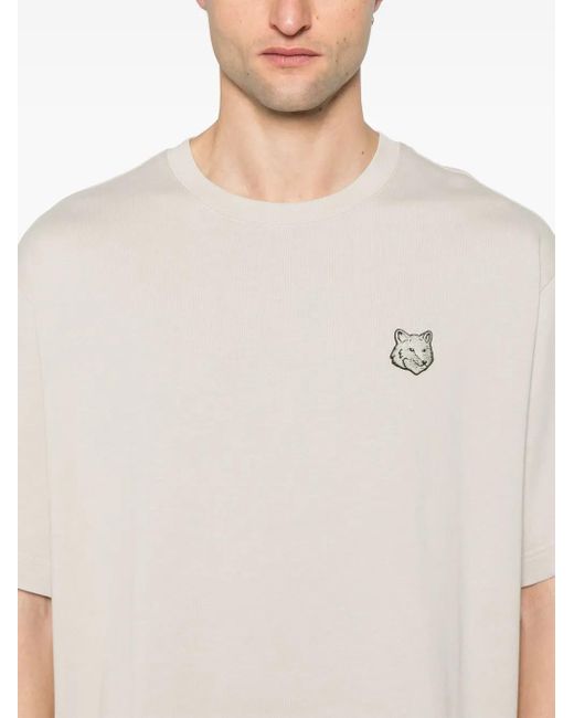 T-Shirt Con Applicazione Bold Fox Head-Uomo di Maison Kitsuné in White da Uomo