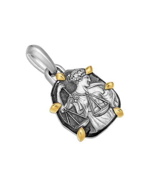David Yurman 18Kt Libra Gelbgold- Und Sterlingsilber-Amulett (33Mm) in White für Herren