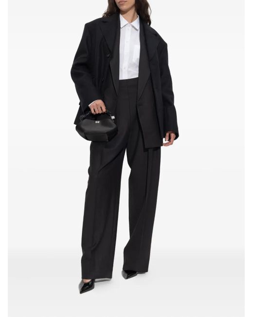 Victoria Beckham Blue Raw-Cut Blazer